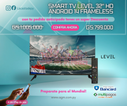 SMART TV LEVEL 32" HD ANDROID 14 FRAMELESS