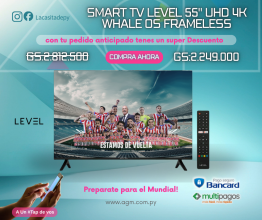 SMART TV LEVEL 55" UHD 4K WHALE OS FRAMELESS